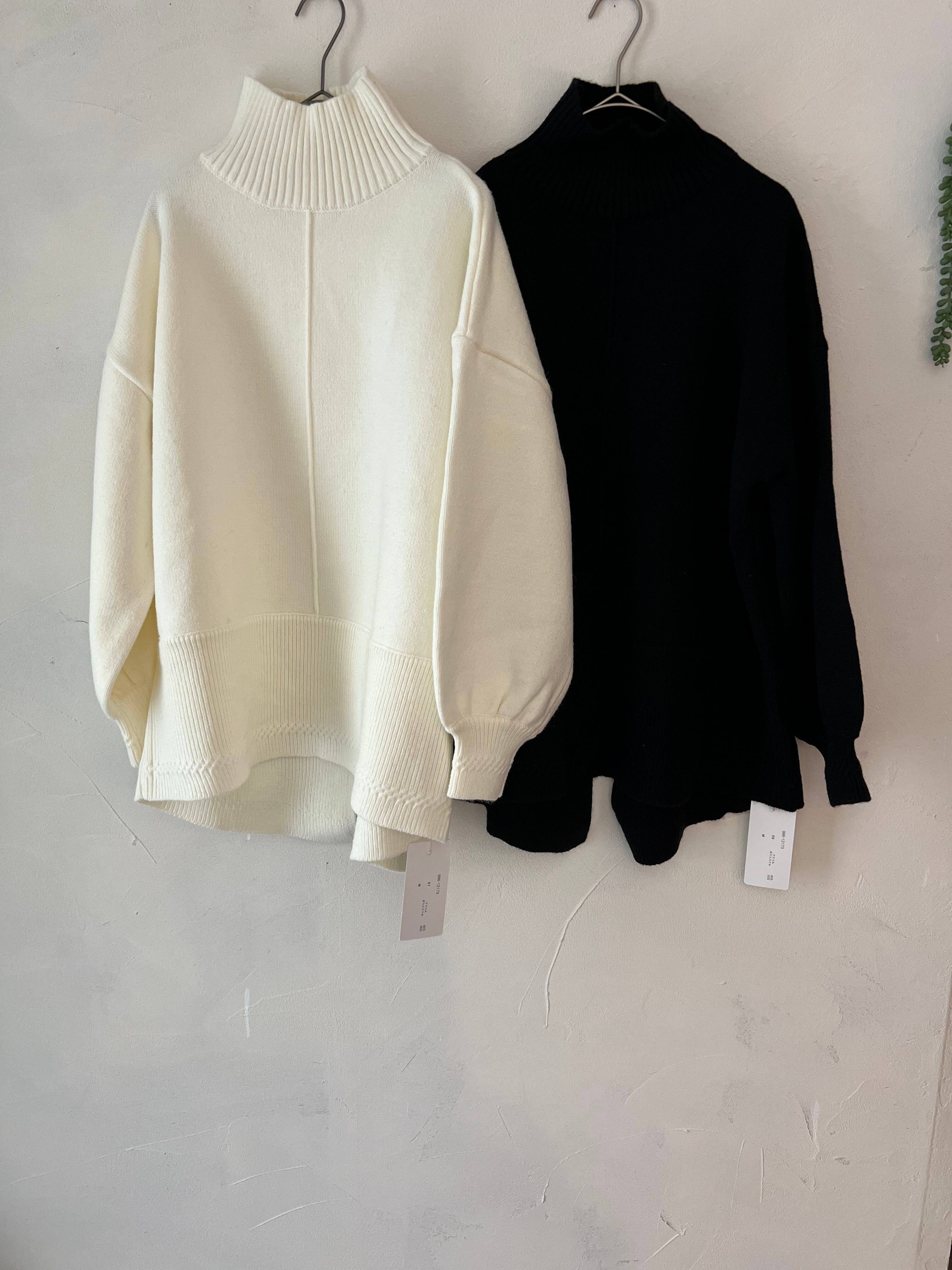 【SELECT】バックスリットリブ柄ニット