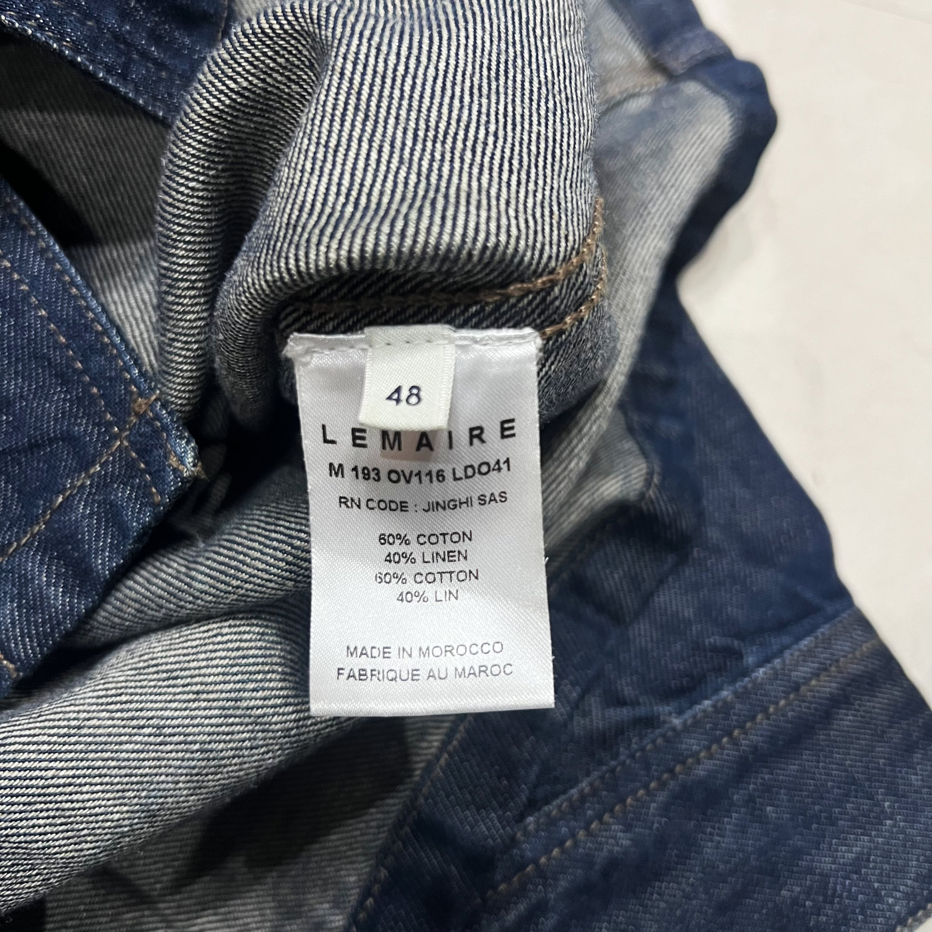LEMAIRE ルメール 19AW INDIGO OVERSIZED JACKET デニム LEMAIRE ルメール 19AW INDIGO OVERSIZED JACKET デニム