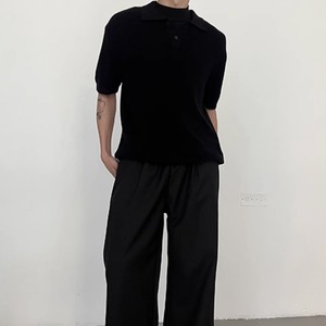 シンプルモードニットポロシャツ　0774