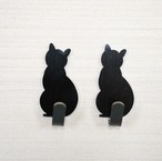 【キャットテールフック 】1個 ブラック 壁に貼り付けタイプ キーフック 鍵 玄関収納 カワイイ かわいい ネコ ねこ 猫 にゃんこ グッズ 尻尾 しっぽ シッポ 便利 新生活