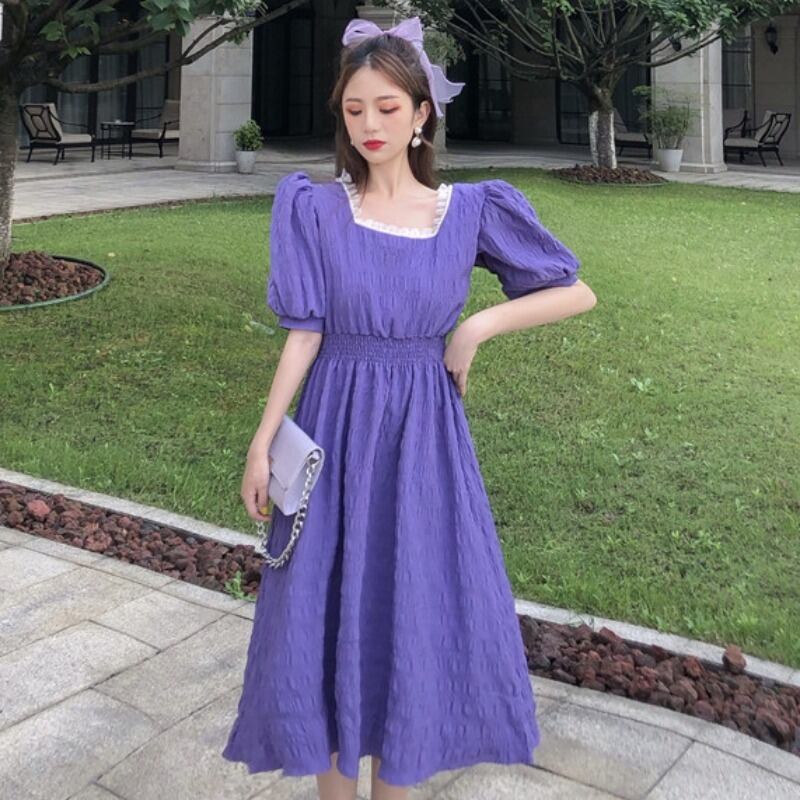 ウェストカラードレス スプリングカジュアルロングスカート 春物 スクウェア YY-ファッション75761127309