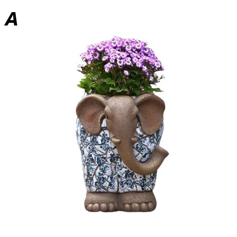 ガーデン オーナメント 象 エレガント 植木鉢 オブジェ おしゃれ