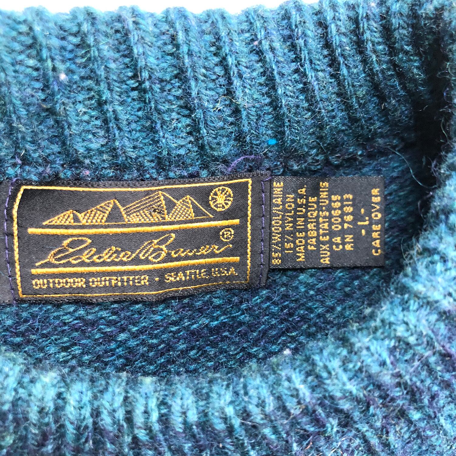 EDDIE BAUER 90s ARGYLE SWEATER  Size-L エ