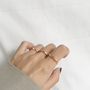 s925 wavy ring pinky gold