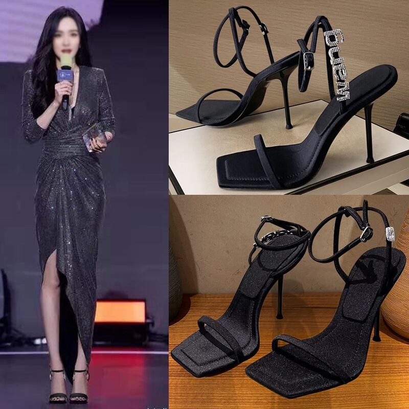 ベルト サンダルレディースサマーラインストーンヒール ハイヒール 靴 シューズ 夏物 ハーネス 部族の婦人靴84241205067