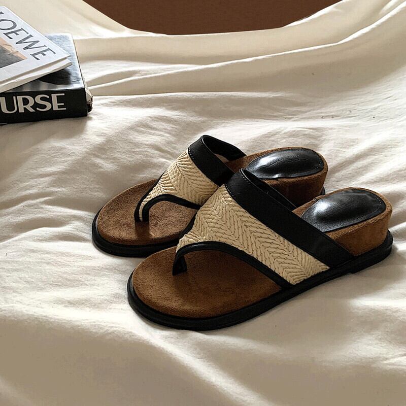 straw-style thong sandals 103023