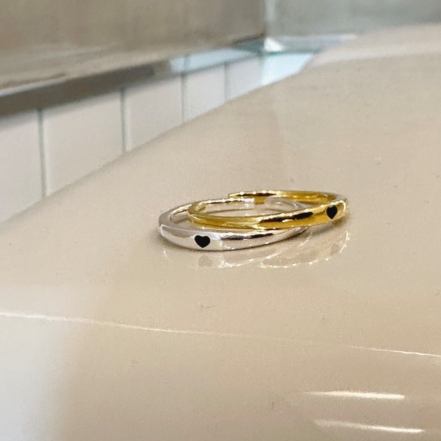 silver925  point heart ring （2colors）