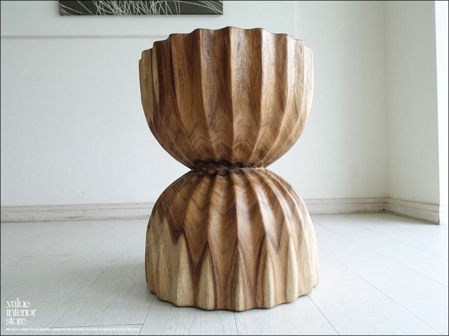 モンキーポッド無垢材 スツールBolt02 椅子 花台 ベンチ 丸太スツール イス ナチュラル 重さ21.5kg