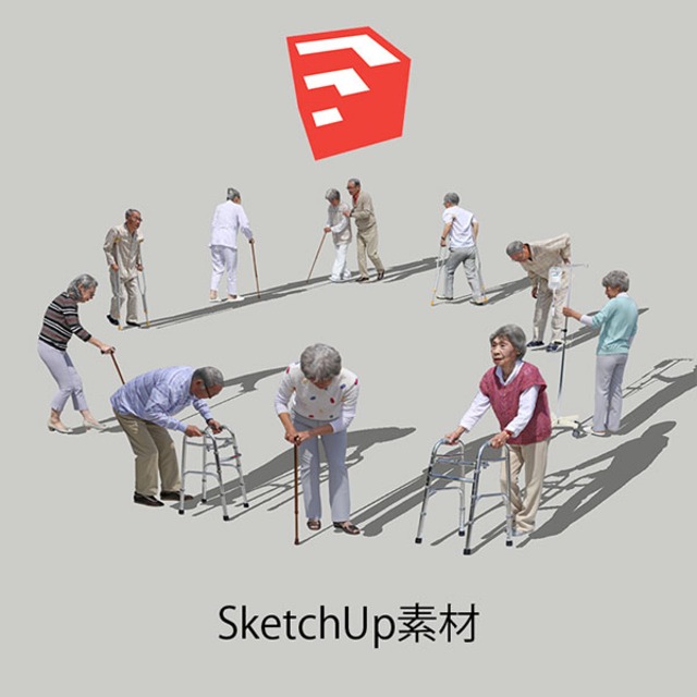 医療人物SketchUp素材10個 4p_set049 - メイン画像