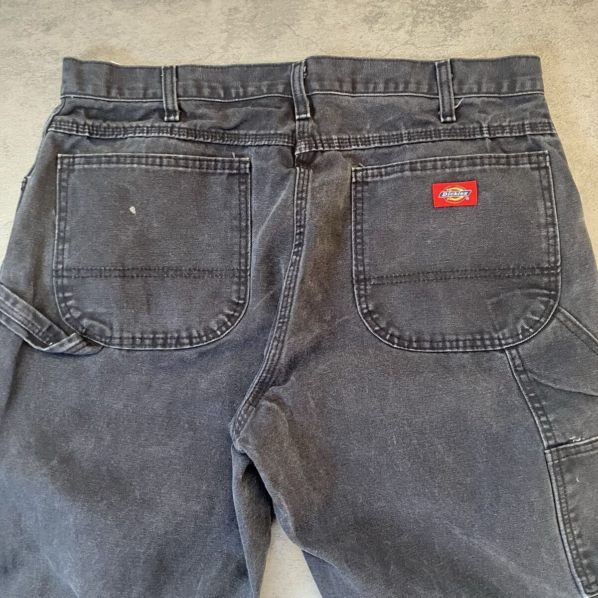 00s Dickies ダック ペインターパンツ ブラック ペンキ フェード 36×34