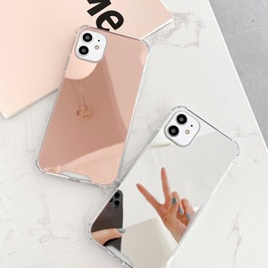 iphone X 11 12 シリーズ  プレミアムミラー シリコンケース♡カメラ保護 サイドクリア