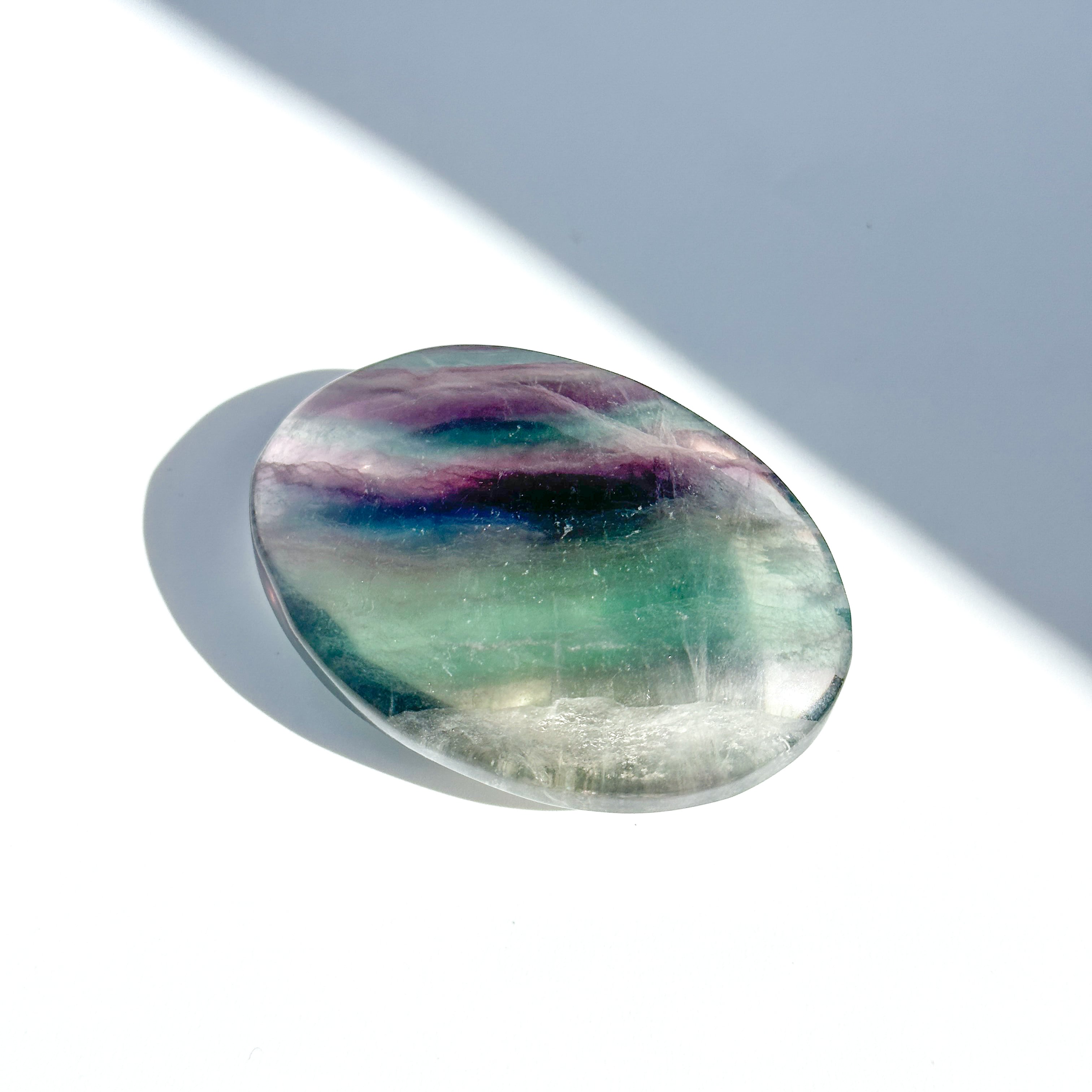 フローライト　パーム　置物 レインボーフローライト パームストーン03◇ Rainbow Fluorite