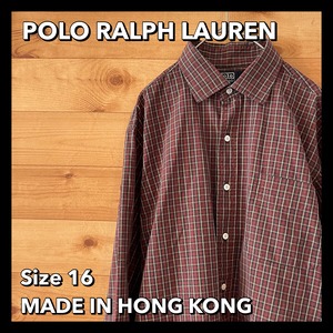 【POLO RALPH LAUREN】柄シャツ チェック 長袖シャツ USA古着