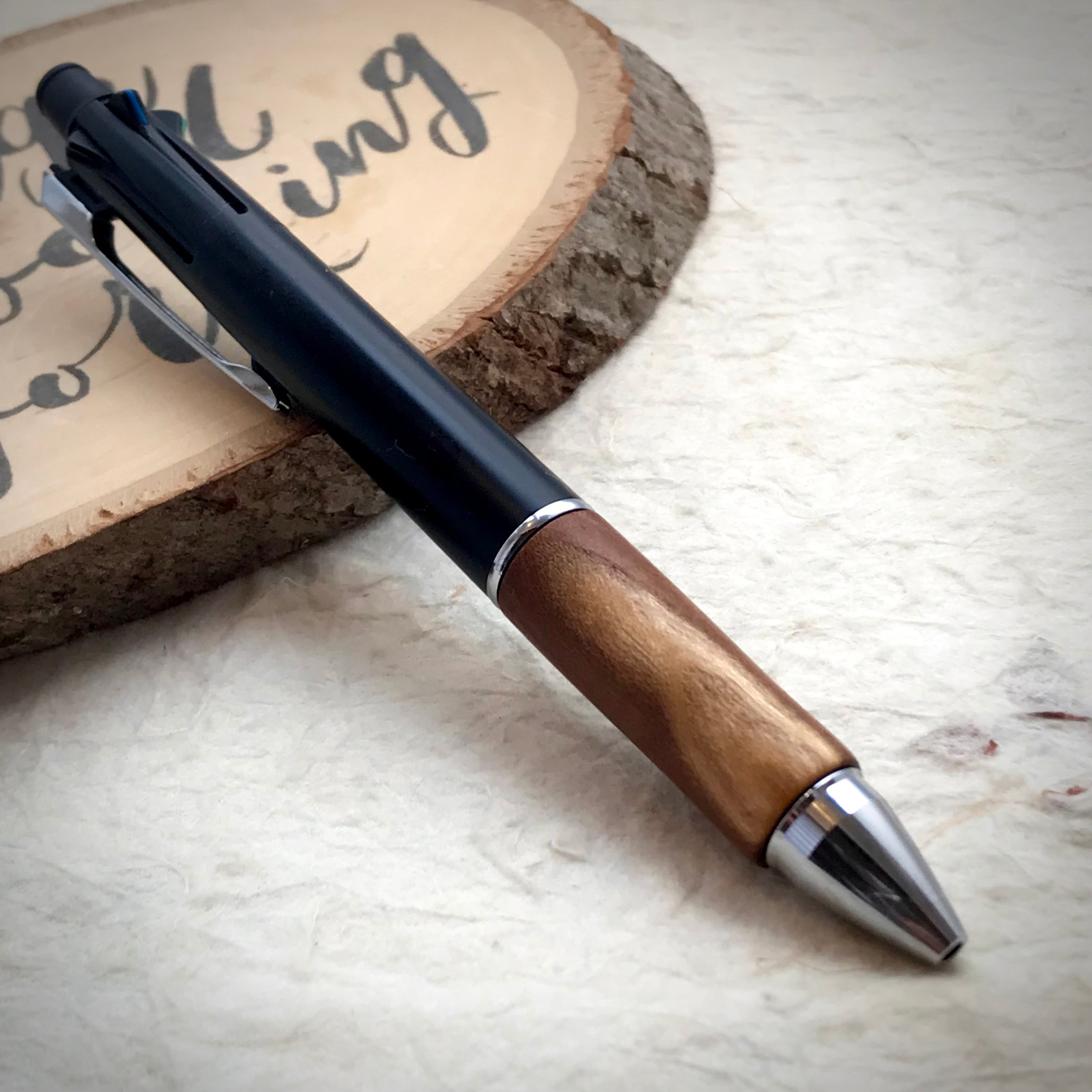 桑 木軸グリップ ジェットストリーム4&1 カスタムグリップ 亜麻仁油+