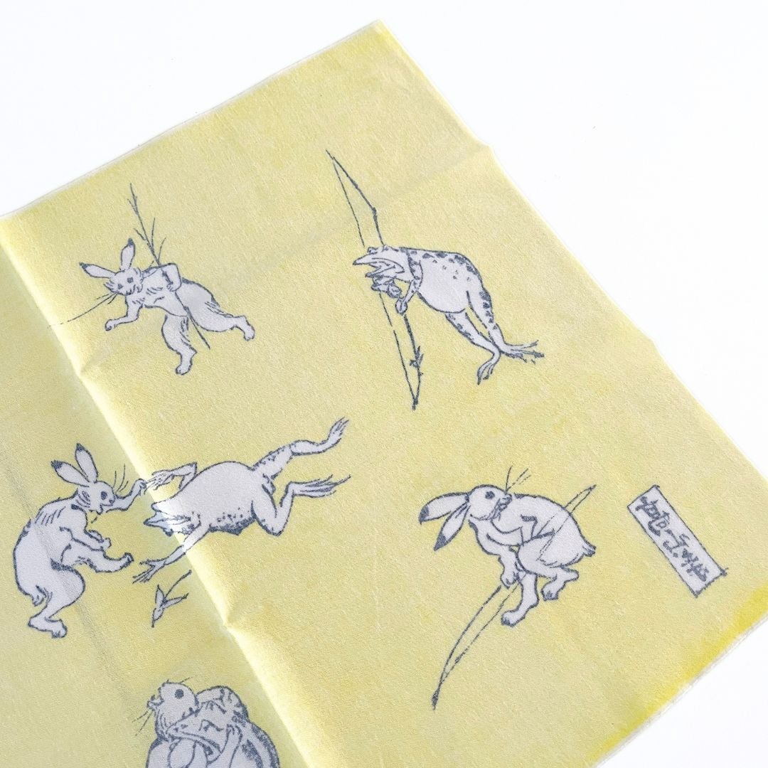 鳥獣戯画 手拭い 黄色 | hmm, by 東京都美術館ミュージアムショップ