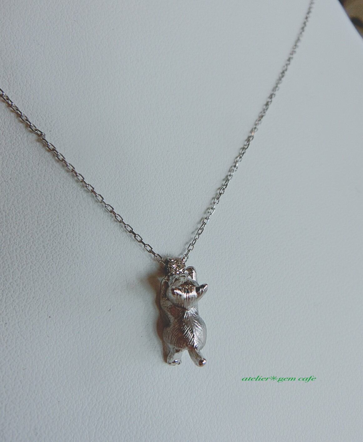 ニャンずK18WG(ホワイトゴールド)ネックレス