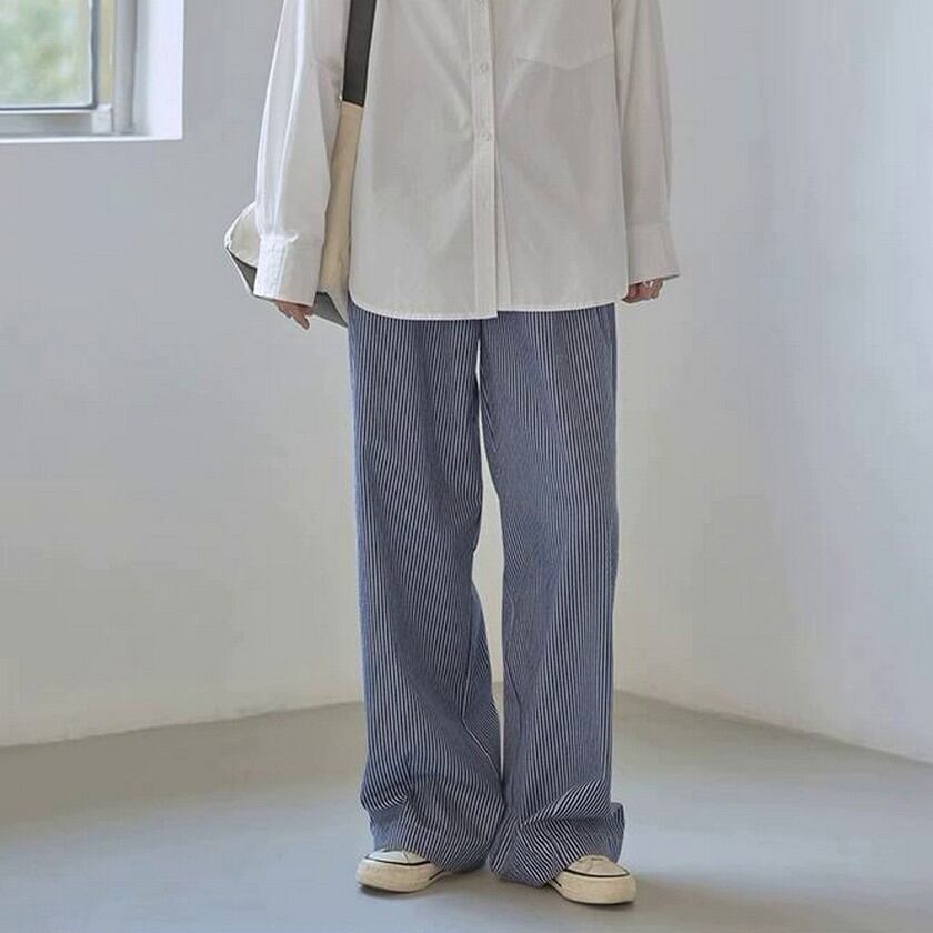ストライプワイドパンツ B0010