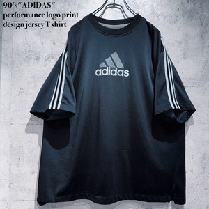 90's"ADIDAS"performance logo print design jersey T shirt