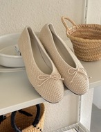【25aw】Cotton Knit Flat Shoes_3colors