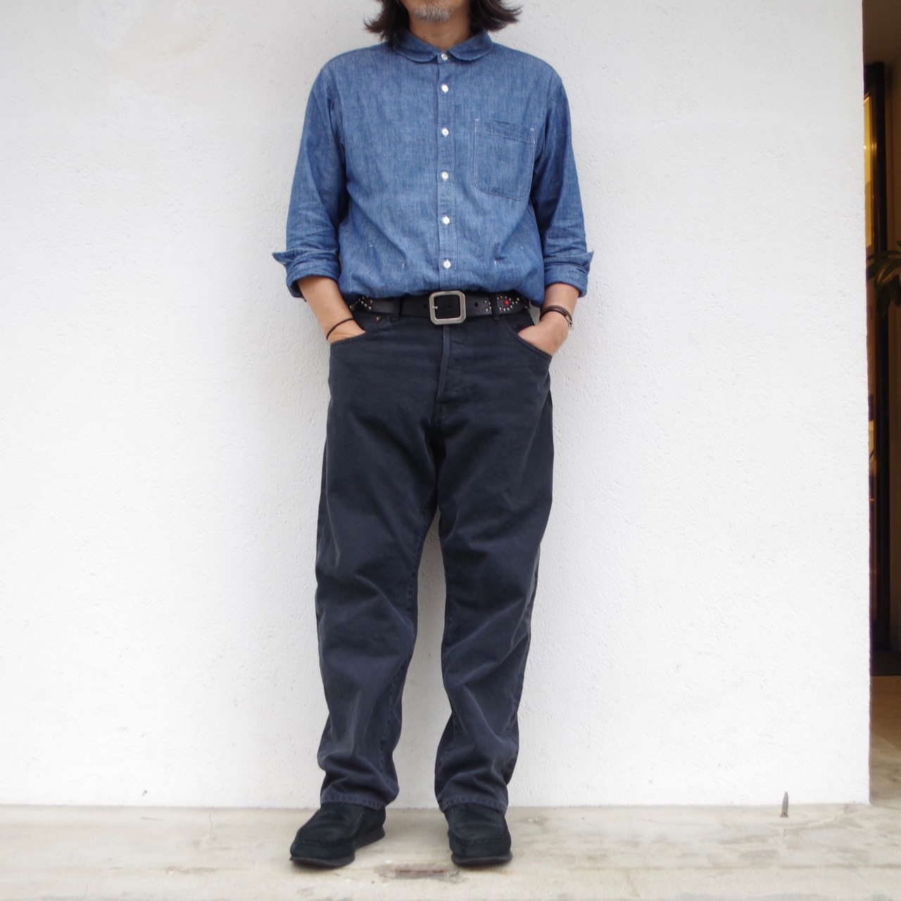 HATSKI　Wide Tapered Denim  Fade Black  HTK-Denim03