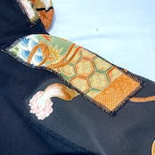 【hoodi58】 Remake Hoodie black × kimono