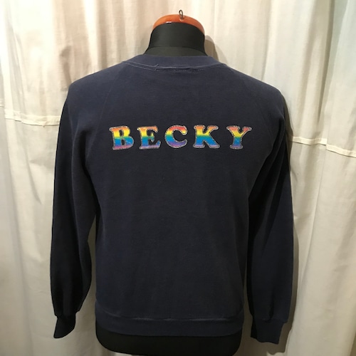 ~80's old Sportswear バックプリントスウェット BECKY　メンズM