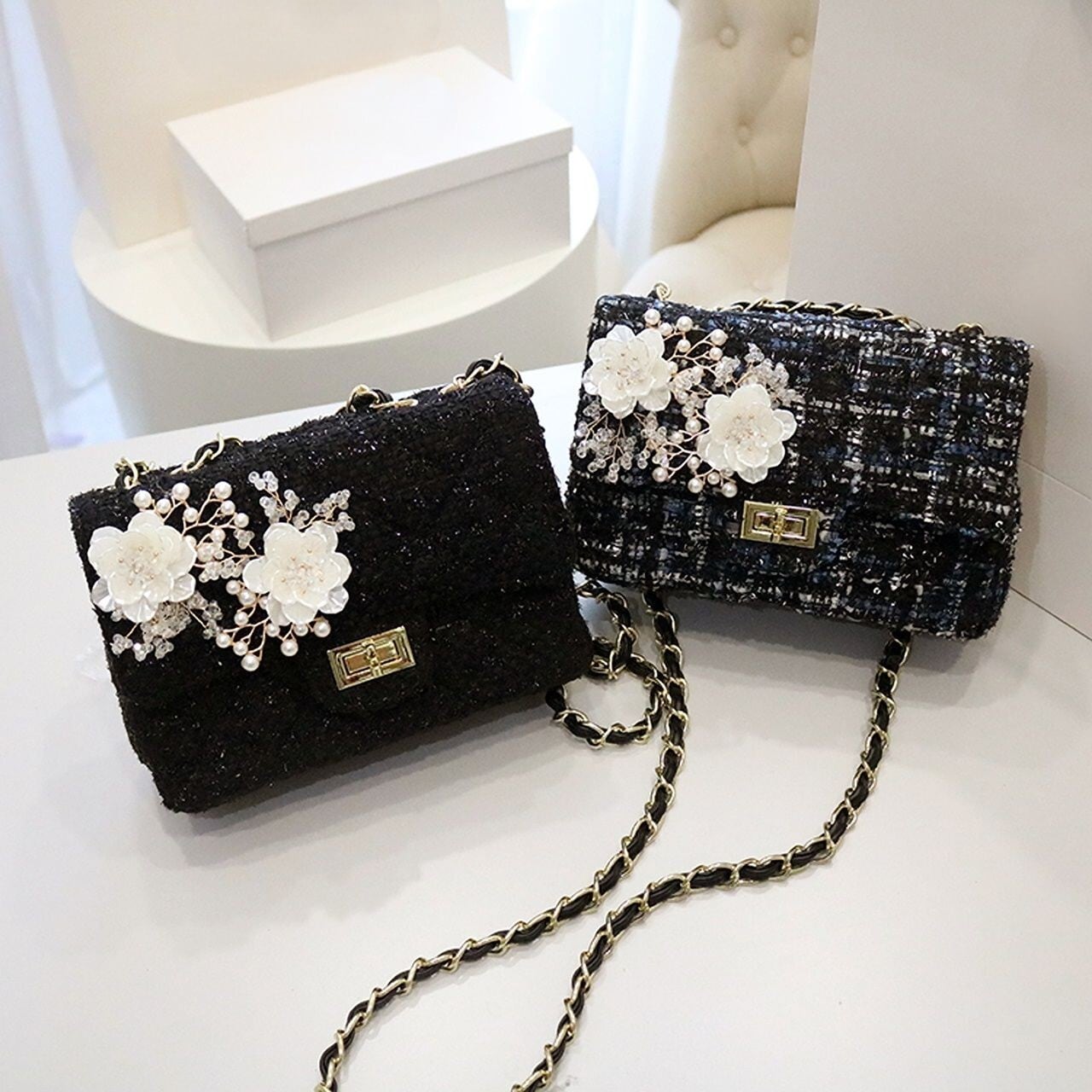 ツイードチェーンバッグ A1139