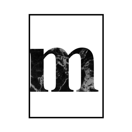 "m" 黒大理石 - Black marble - ALPHAシリーズ [SD-000540] A4サイズ ポスター単品