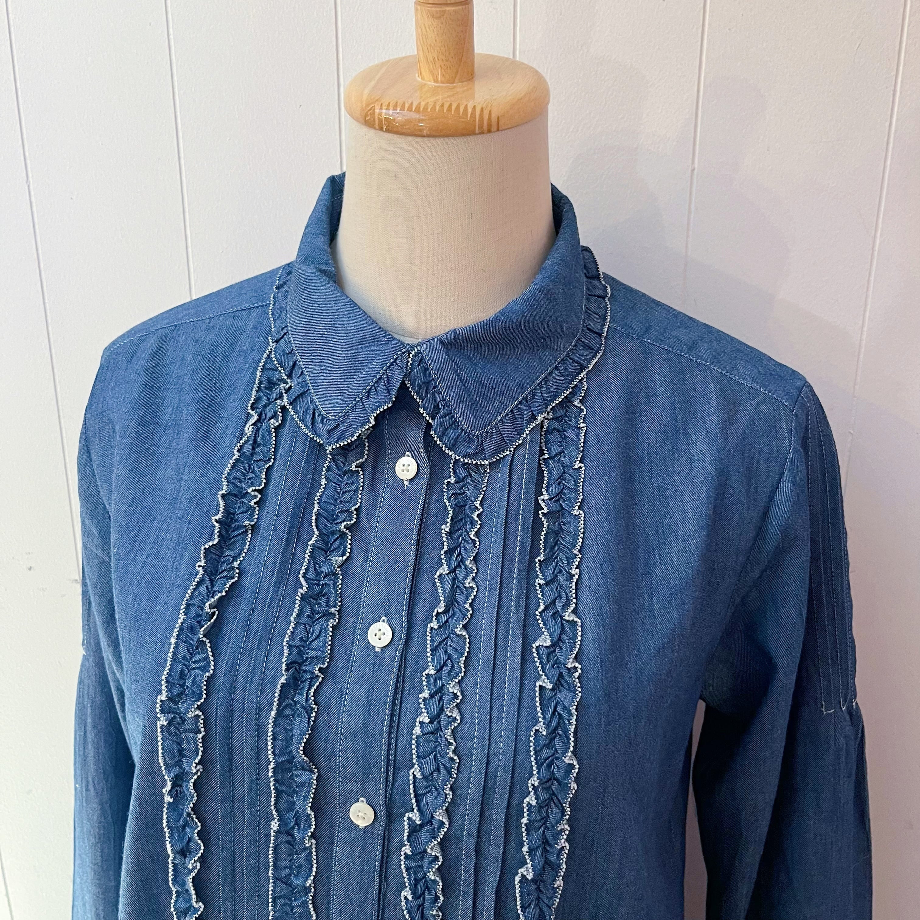 PINKHOUSE / frill pocket denim blouse