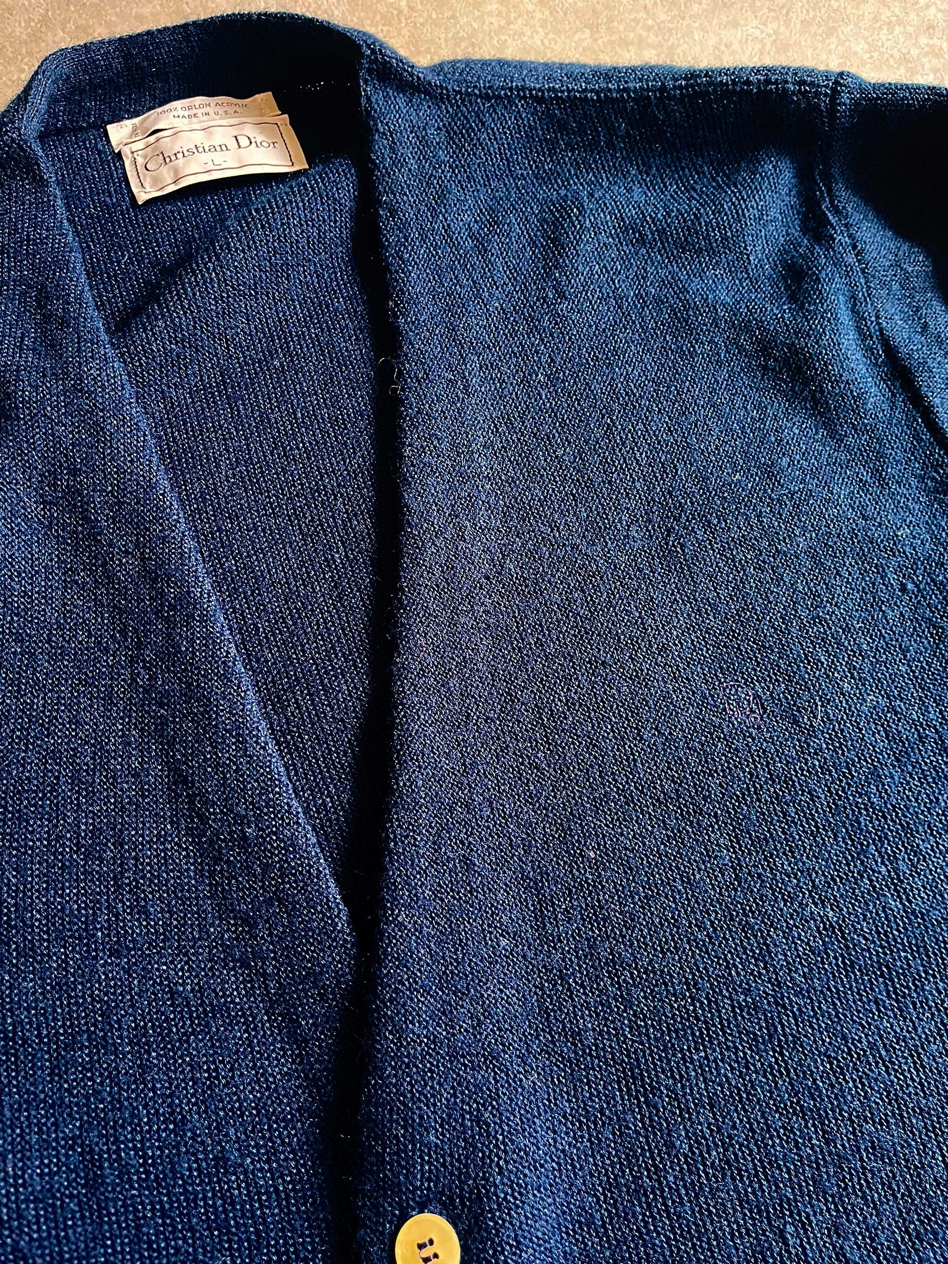 1980s Christian Dior Acrylic Cardigan Made in USA L G456 | ROGER'S