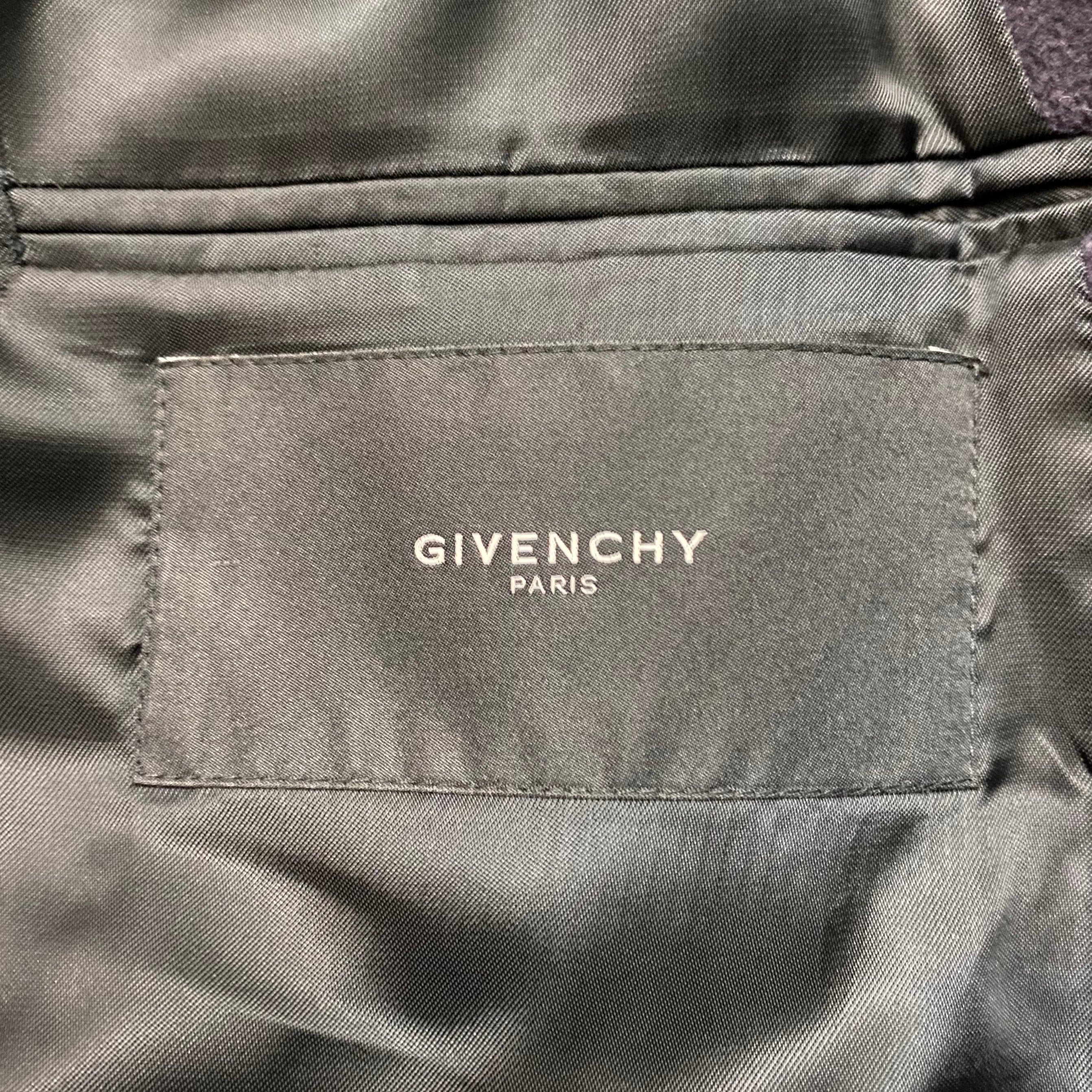 GIVENCHY by riccardo tisci leather switching wool coat | NOIR ONLINE