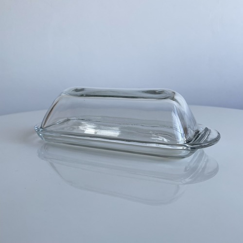 old glass butter dish ware