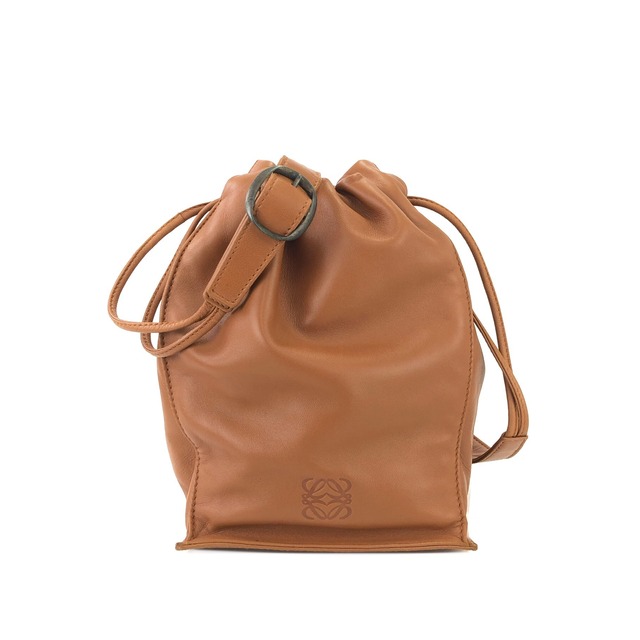 LOEWE 　ロエベ　アナグラム　ナッパレザー　ドローストリング　巾着　ミニバッグ　ショルダーバッグ　ブラウン　vintage　ヴィンテージ　オールド　u5fd3r