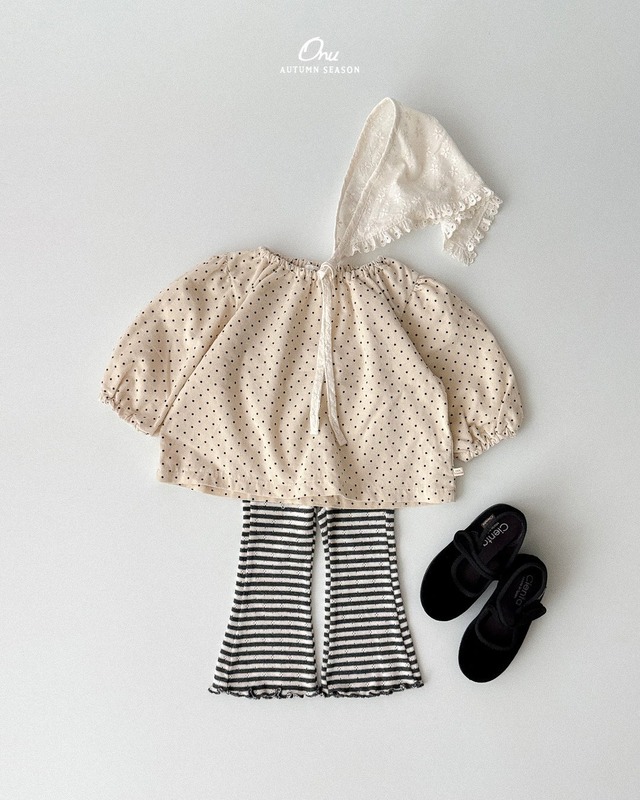 《予約》送料無料【ONU】Dot Shirring Blouse