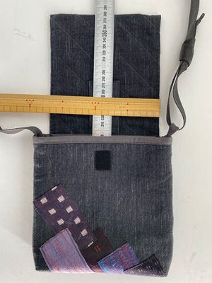 絣手作りアートショルダーバッグ　現品お届け