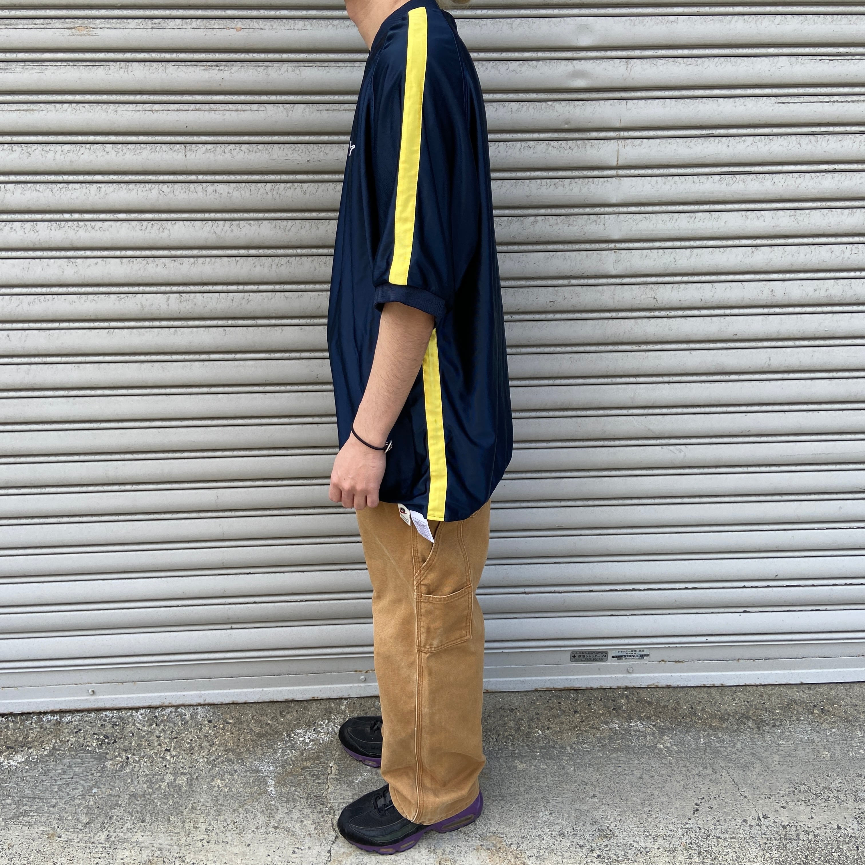 90s NIKE リバーシブルゲームTシャツ メッシュT 紺 シルバー M | 古着