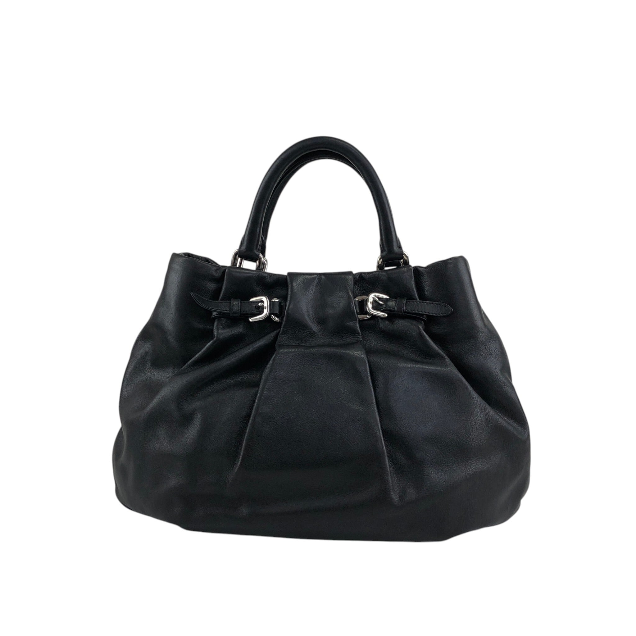 PRADA プラダ ショルダーバッグ ブラック ロゴ レザー 2WAY vintage