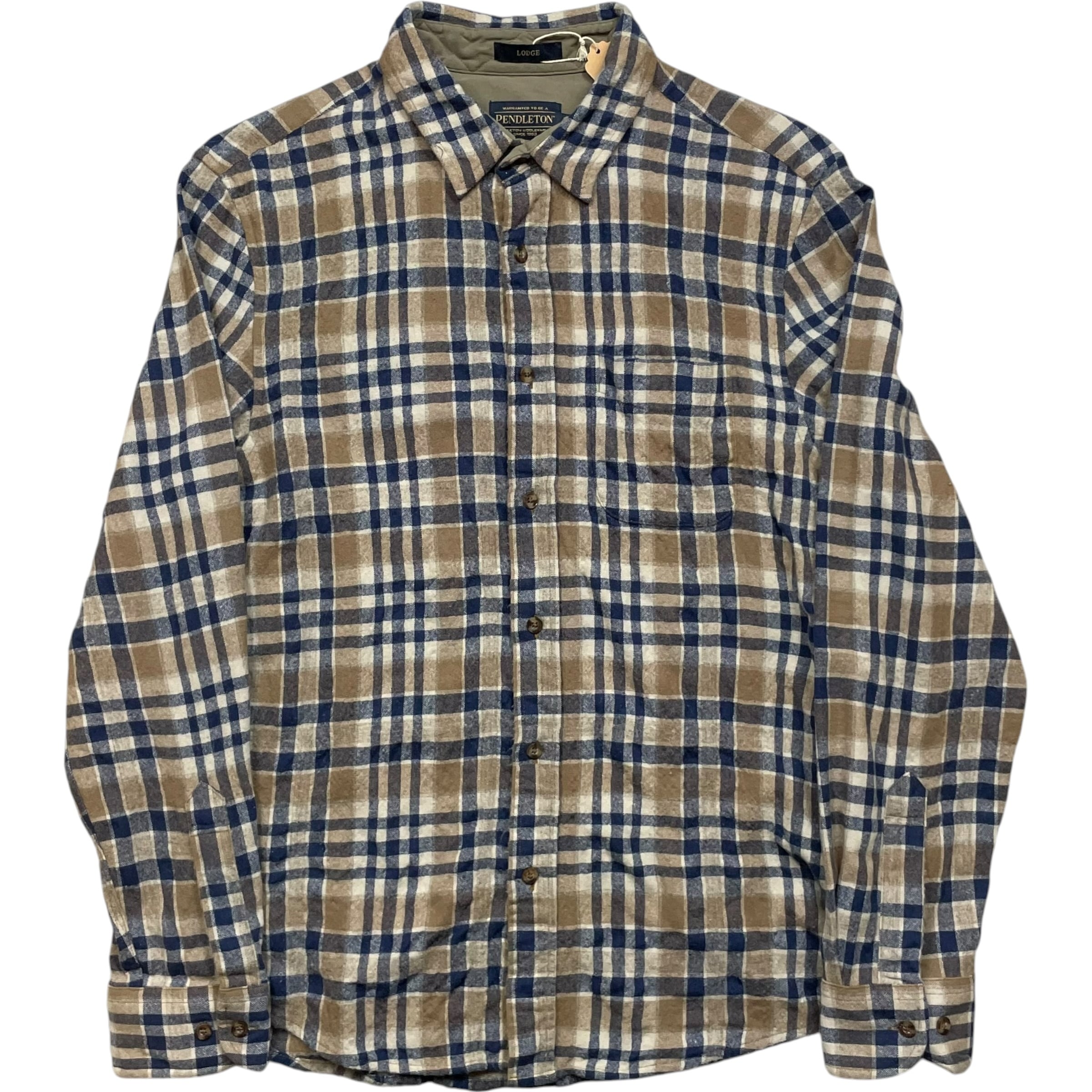 《L》 PENDLETON ペンドルトン ウールチェックシャツ ロッジ 左胸ポケット no.10003