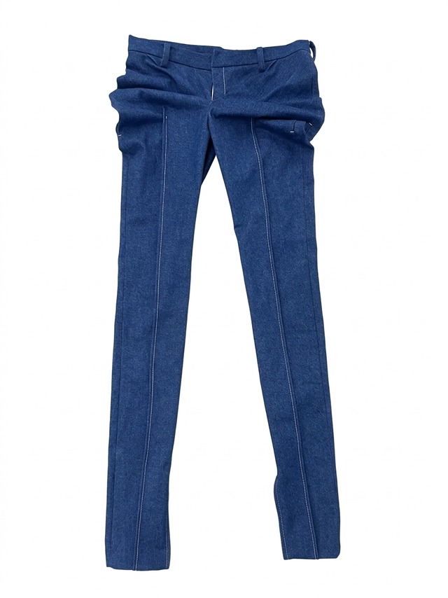 side wrinkled skinny PT - DENIM