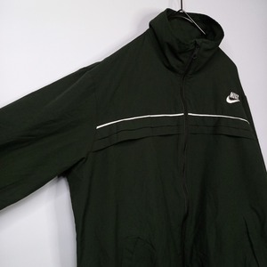 00s　ナイキ　スタンドカラー　ナイロンジャケット　刺繍　スウォッシュ　ライン
