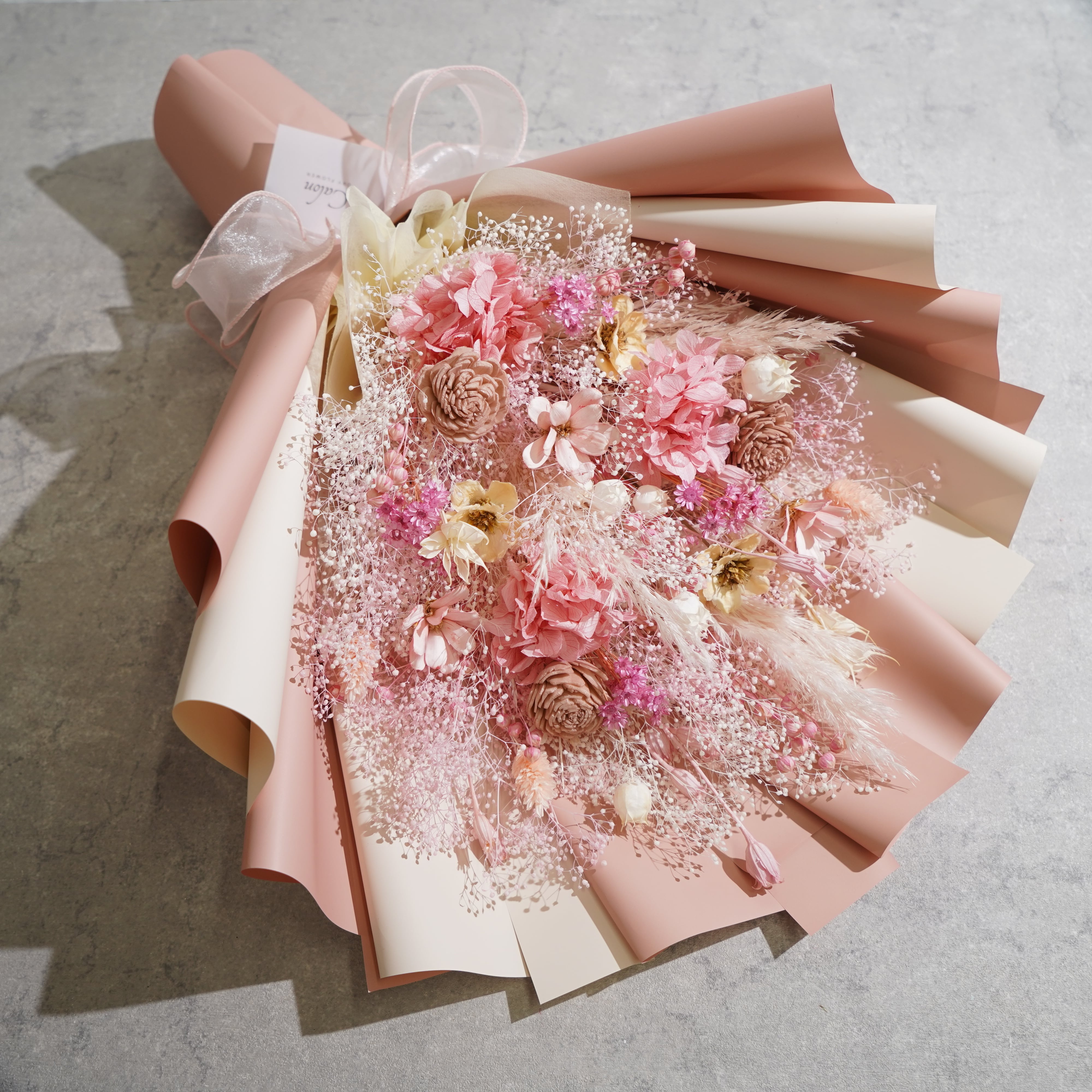 ドライフラワーの花束 Lサイズ ピンク L-97≪限定1点≫