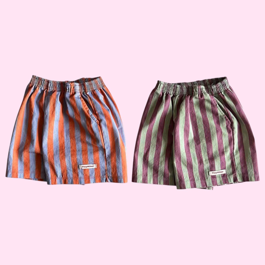 《送料無料》カプリストライプショートパンツ:kids【TinyHiker】※お取り寄せ