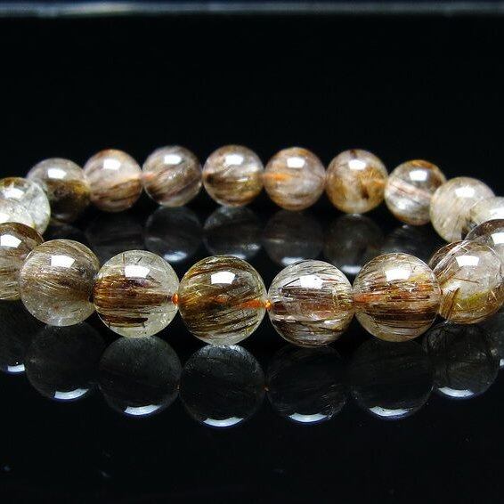 キャッツアイルチルクォーツ ブレスレット 11mm ルチルクォーツ ブレス 一点物 メール便可 [M便 1/10] 111-45760