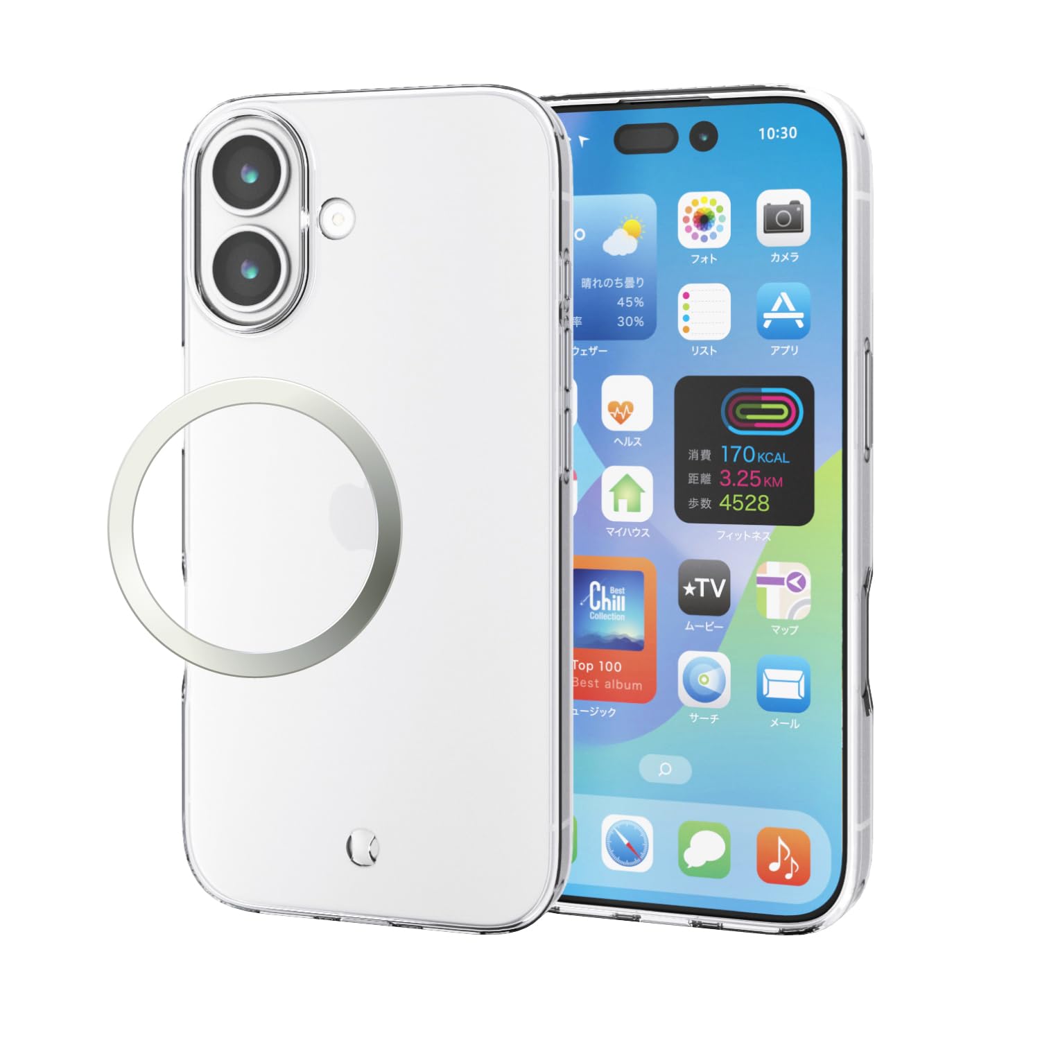 エレコム iPhone 17 ケース カバー クリスタルクリア 透明 耐衝撃 衝撃吸収 ソフト TPU 薄型 1.0mm マイクロドット加工 メタルステッカー付属 カメラレンズ保護設計 クリア PM-A25AUCT3CR