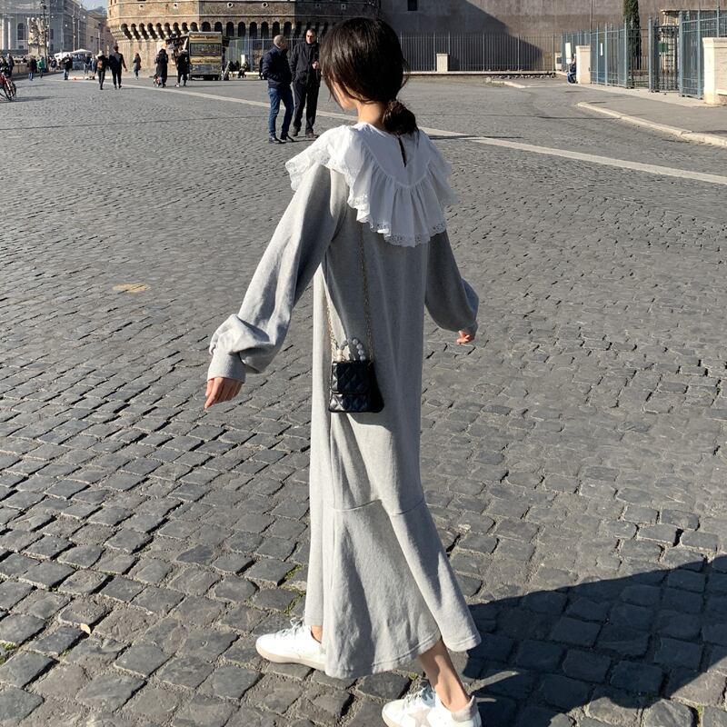 天然石ターコイズ クルチアーニ ミラノリブ編みロングワンピース