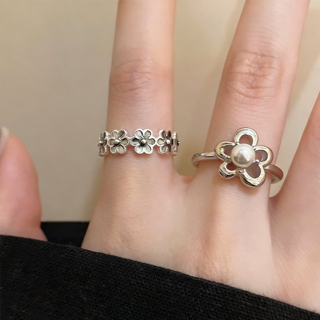 ZJ花珠揺らめきリング 2点セット