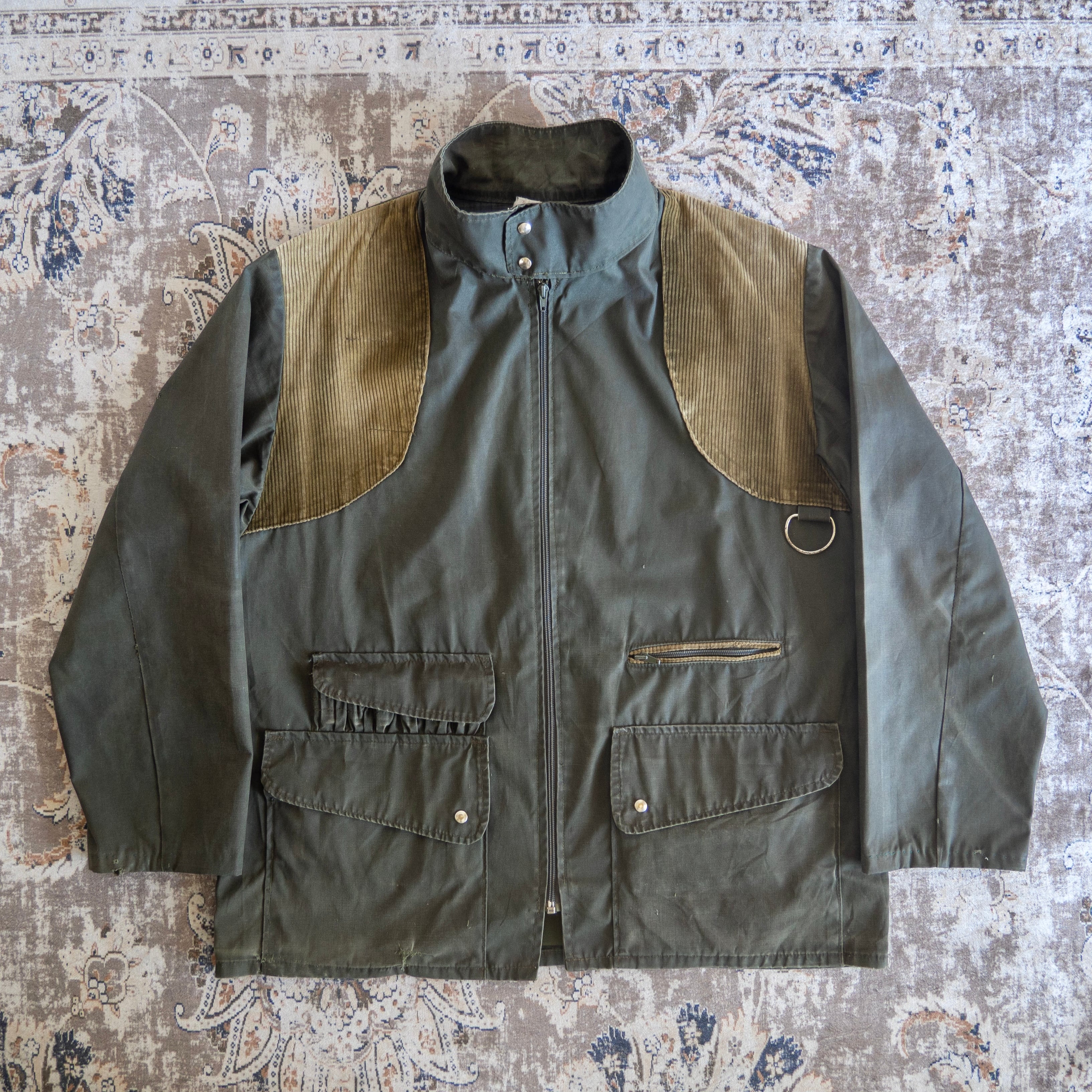 1970s French Stand Collar Hunting Jacket | 'bout 1970s French Stand Collar Hunting Jacket | 'bout