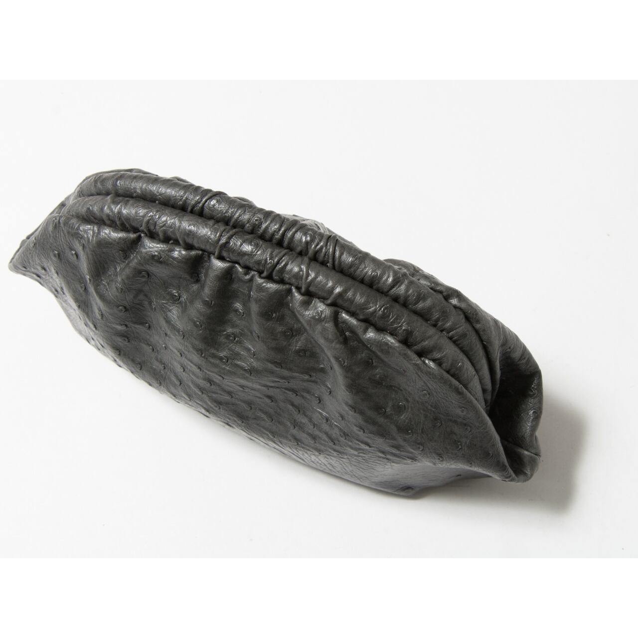 【Ostrich leather clutch bag】（オーストリッチレザー クラッチ ポケットバッグ ）10a