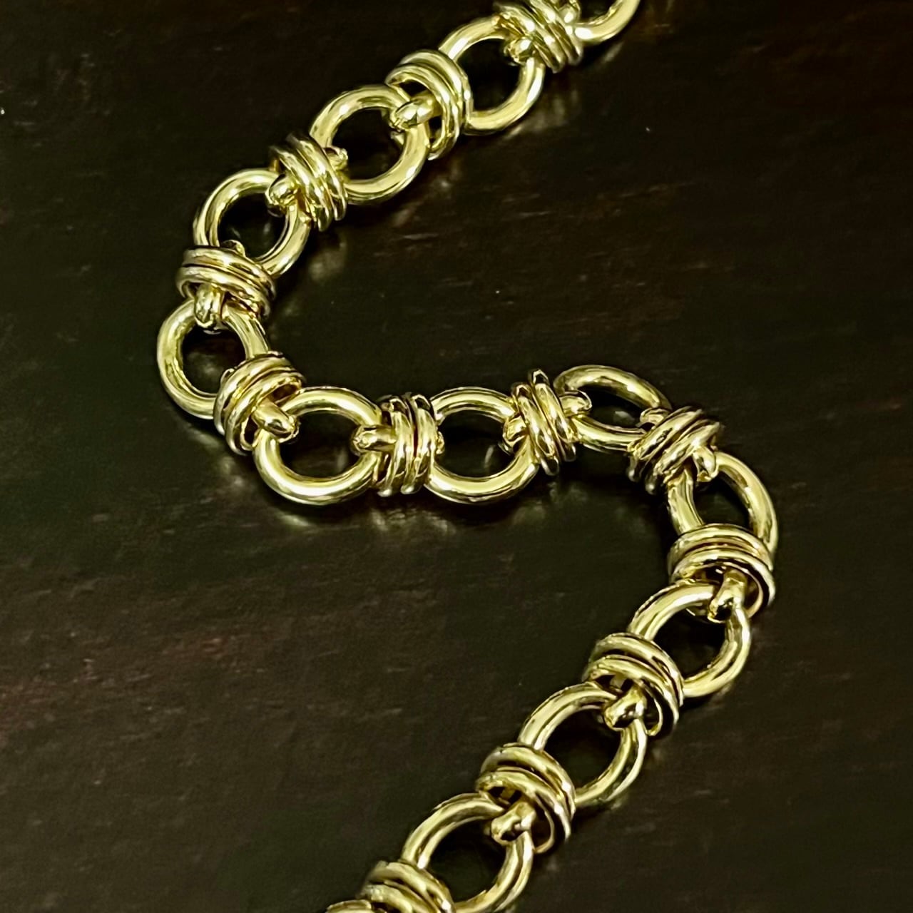 VINTAGE TIFFANY & CO. 18K Gold Double Link Bracelet | ヴィンテージ