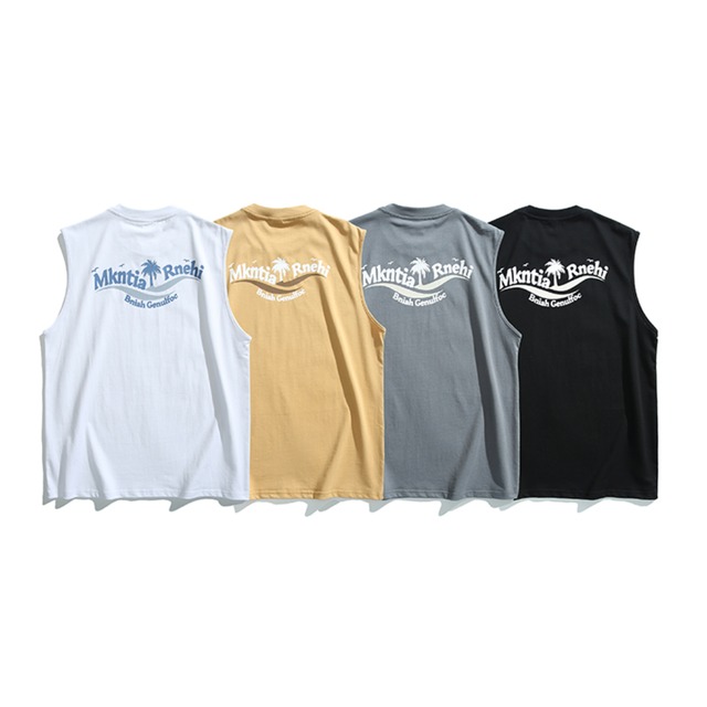 バックプリントアメリカンノースリーブシャツ　　A18880